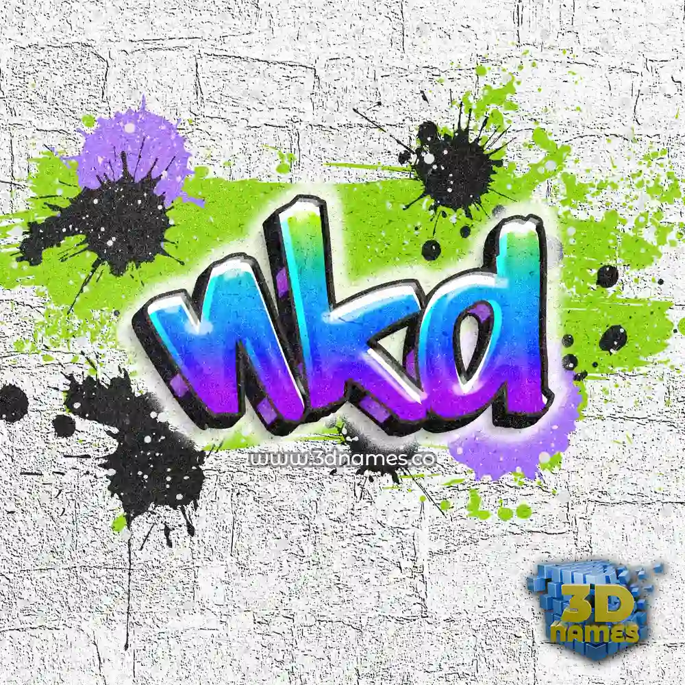 nkd in Graffiti Grunge style - 3D name wallpaper
