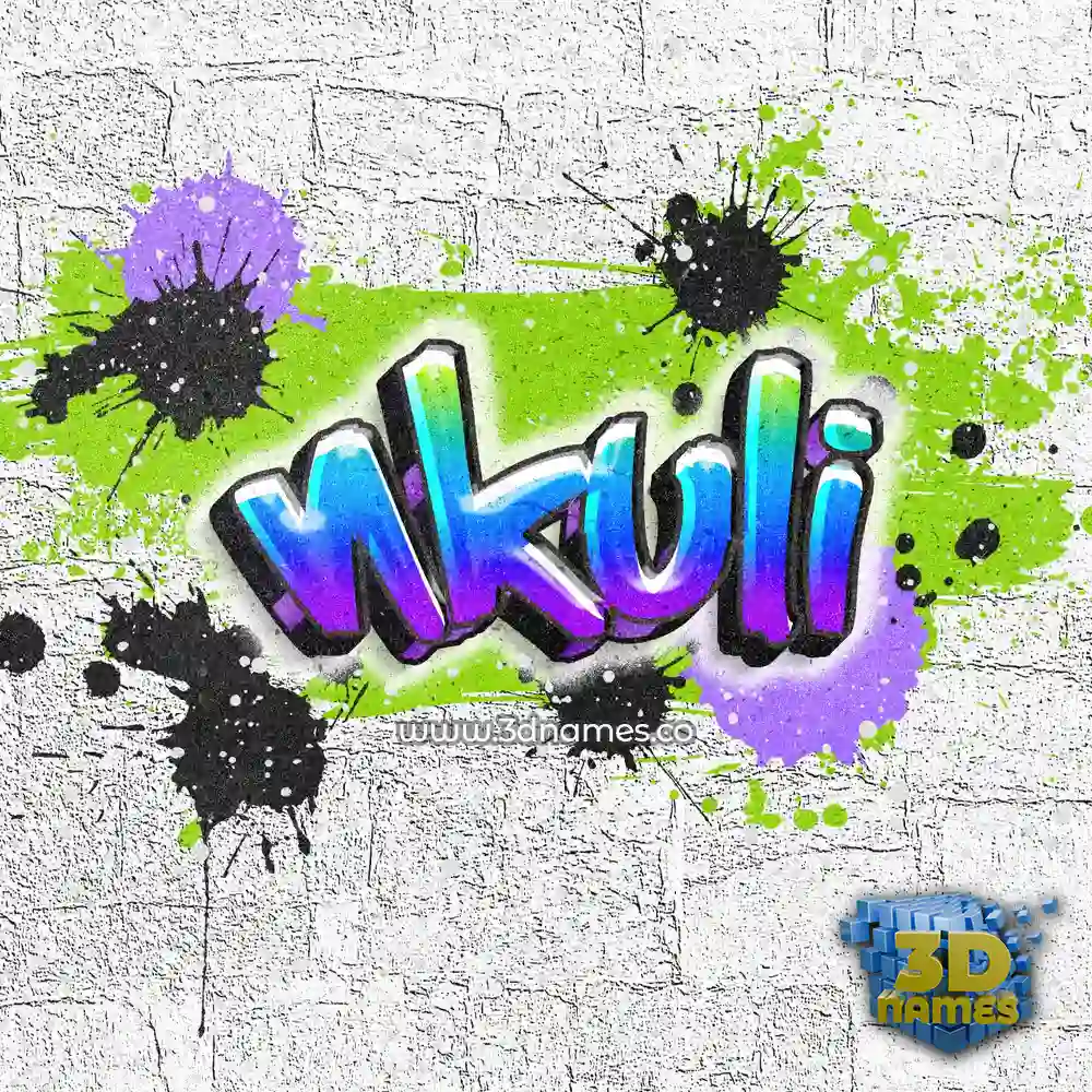 nkuli in Graffiti Grunge style - 3D name wallpaper