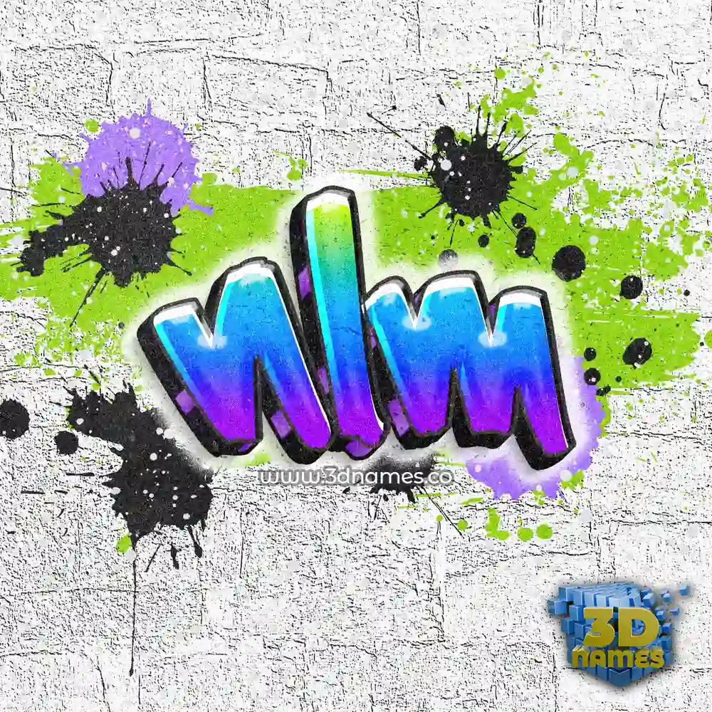 nlm in Graffiti Grunge style - 3D name wallpaper