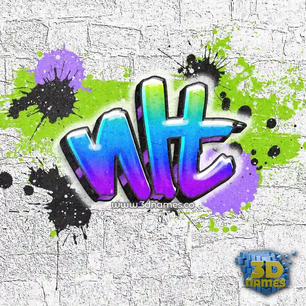 nlt in Graffiti Grunge style - 3D name wallpaper