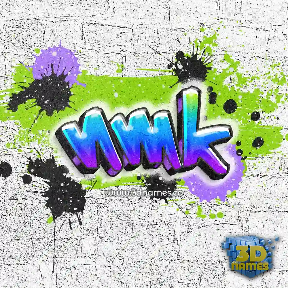 nmk in Graffiti Grunge style - 3D name wallpaper