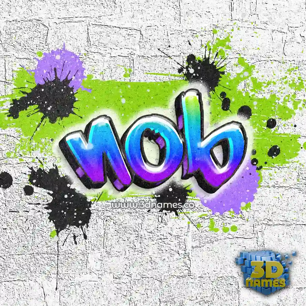 nob in Graffiti Grunge style - 3D name wallpaper