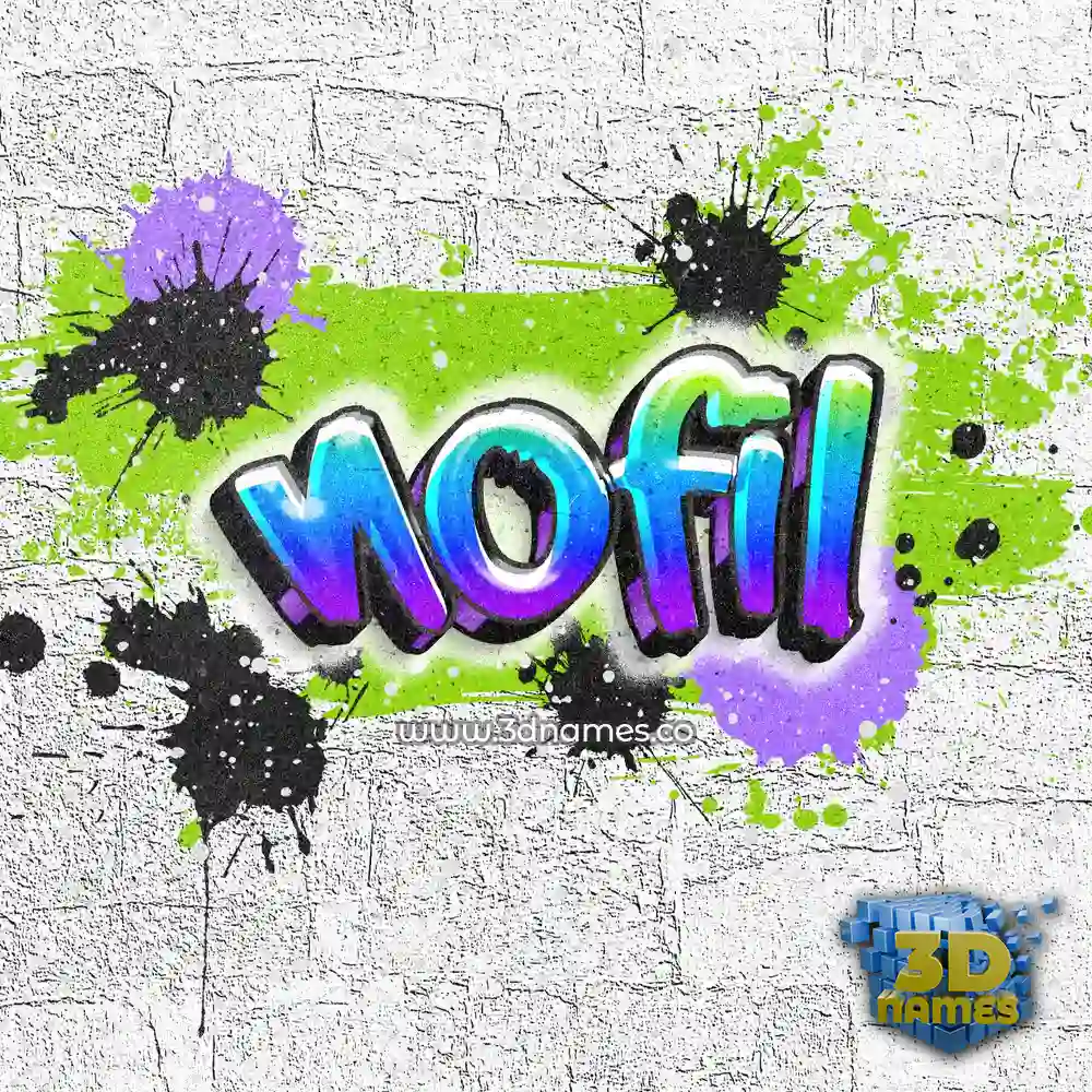 nofil in Graffiti Grunge style - 3D name wallpaper