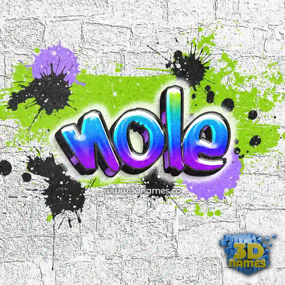nole in Graffiti Grunge style - 3D name wallpaper