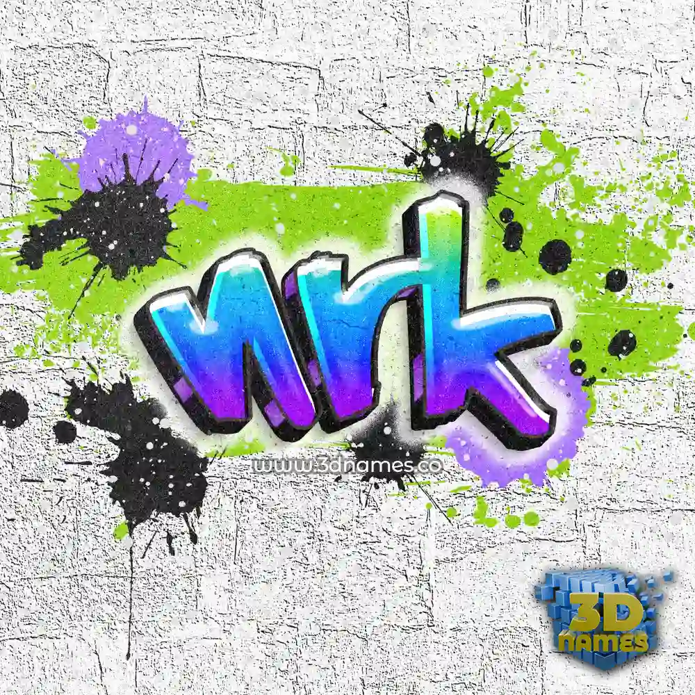 nrk in Graffiti Grunge style - 3D name wallpaper
