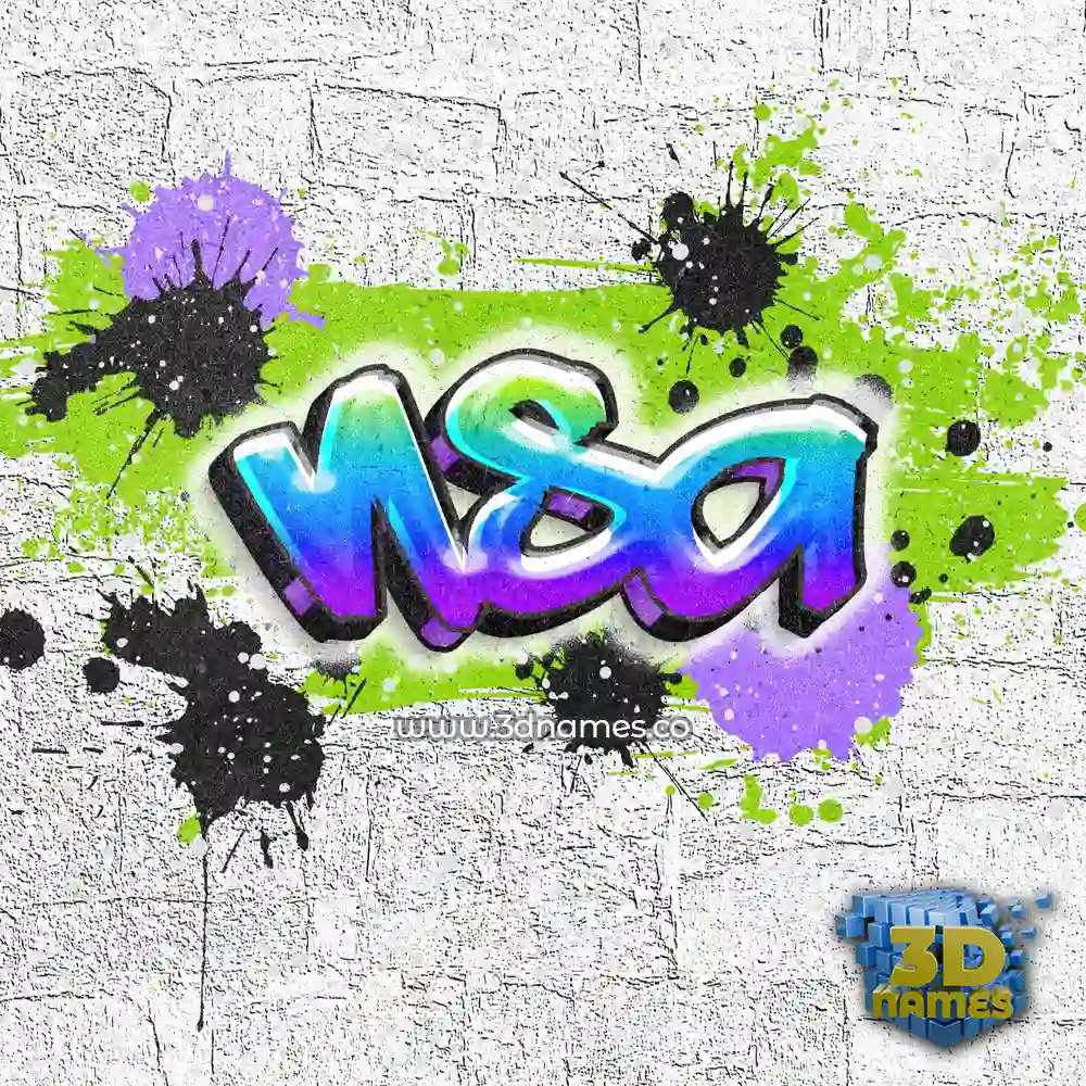 nsa in Graffiti Grunge style - 3D name wallpaper