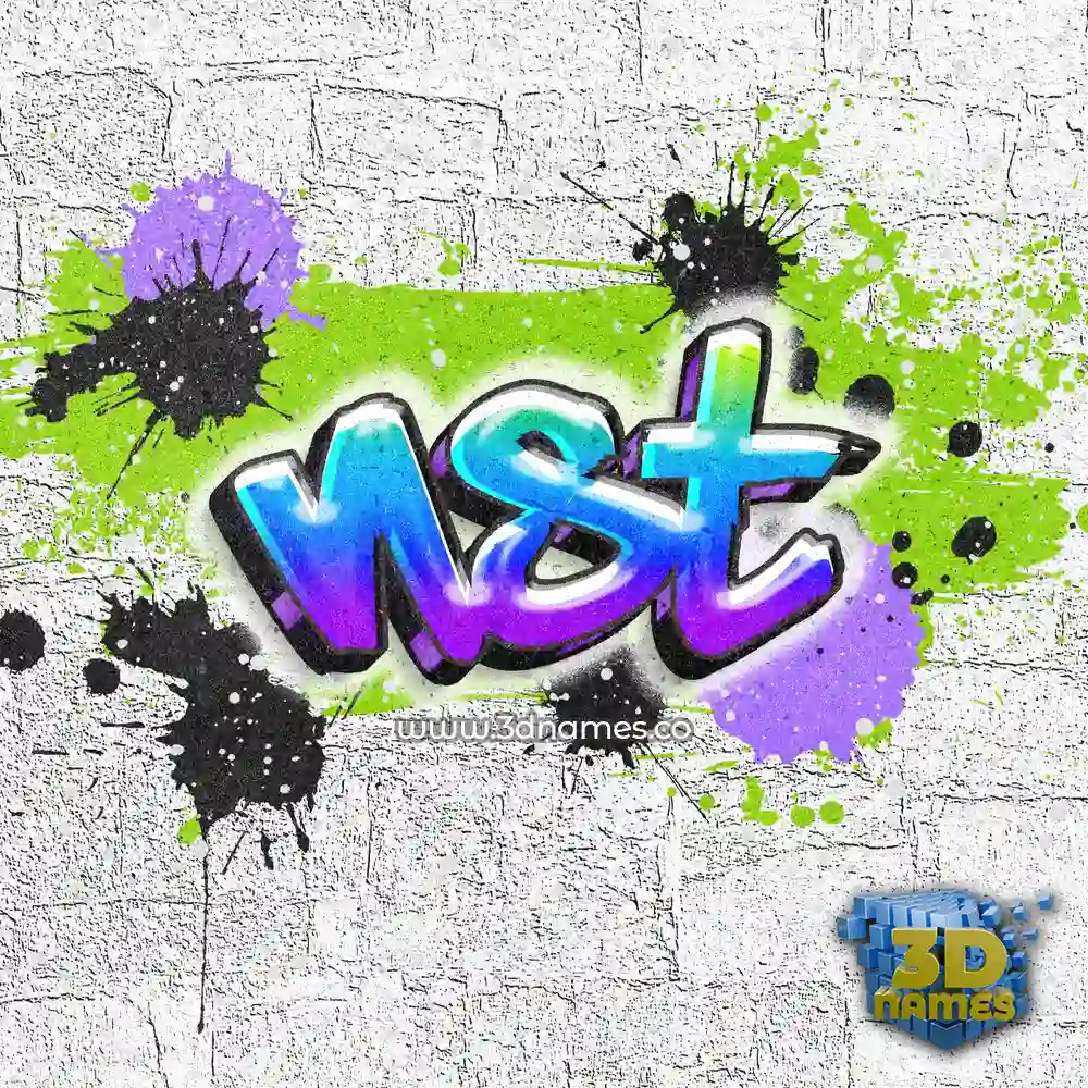 nst in Graffiti Grunge style - 3D name wallpaper