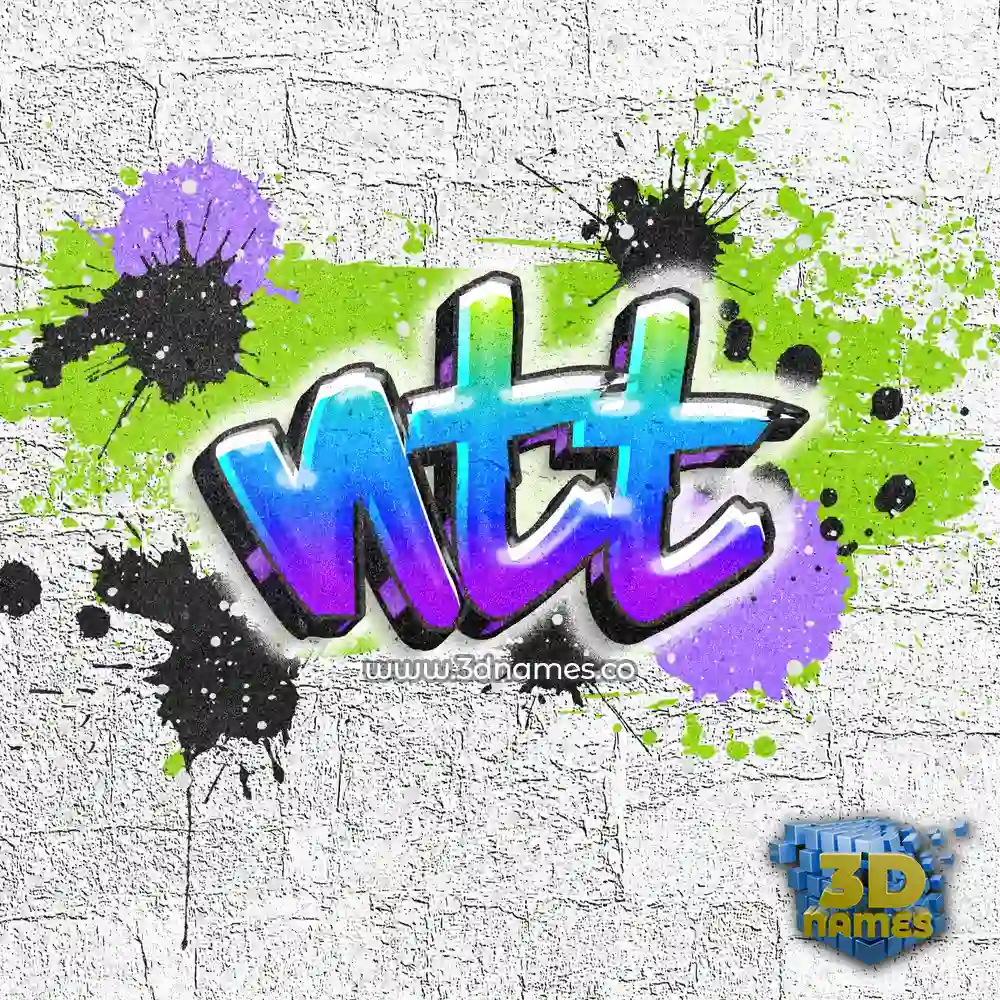 ntt in Graffiti Grunge style - 3D name wallpaper