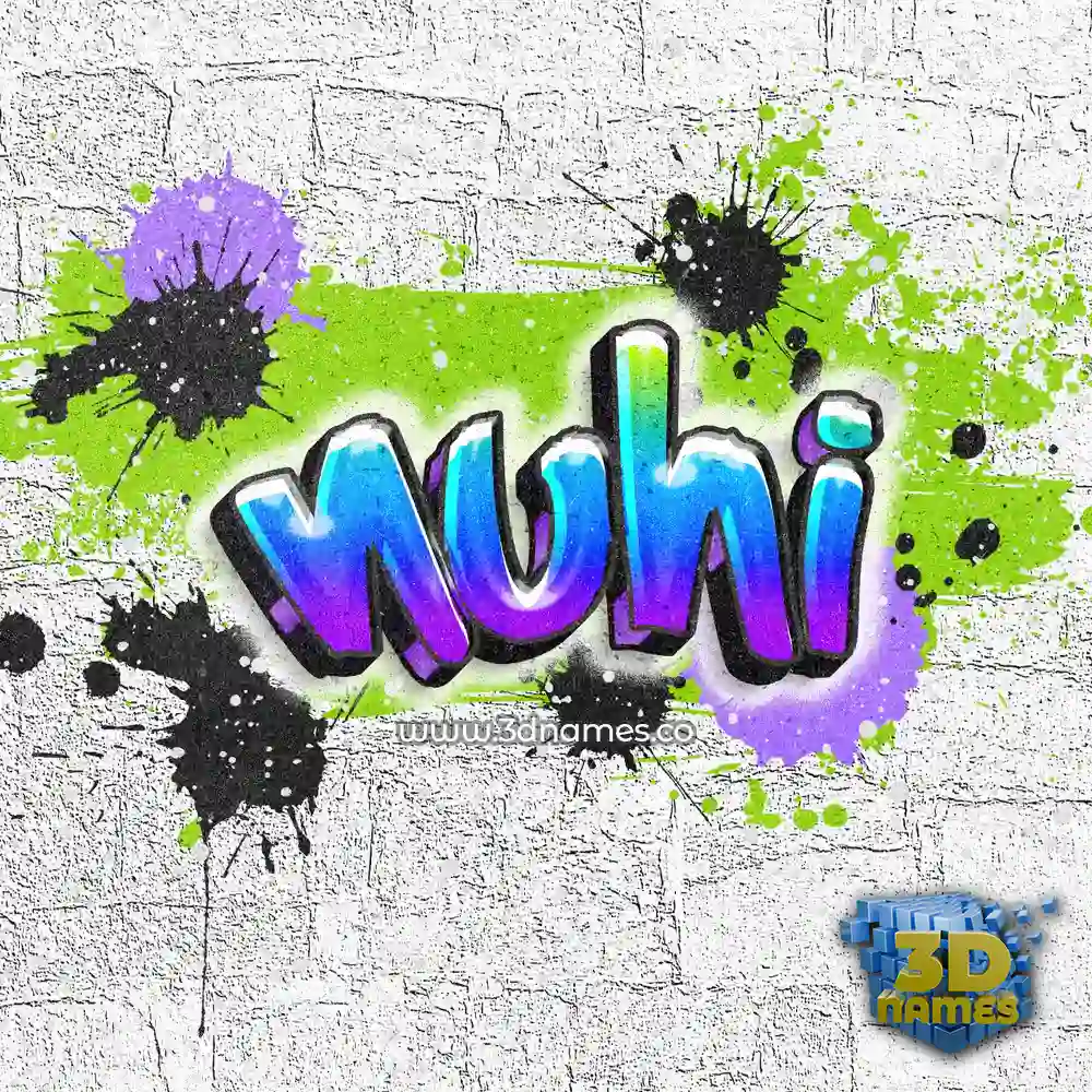 nuhi in Graffiti Grunge style - 3D name wallpaper