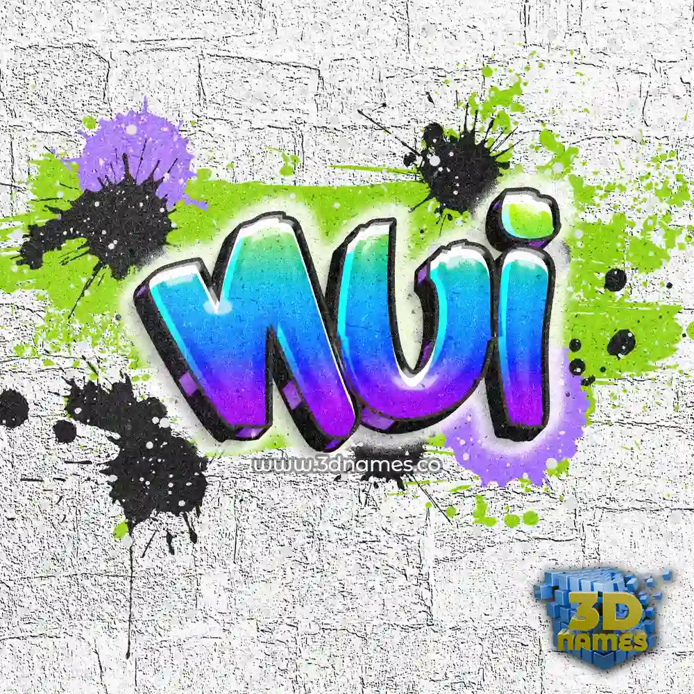 nui in Graffiti Grunge style - 3D name wallpaper