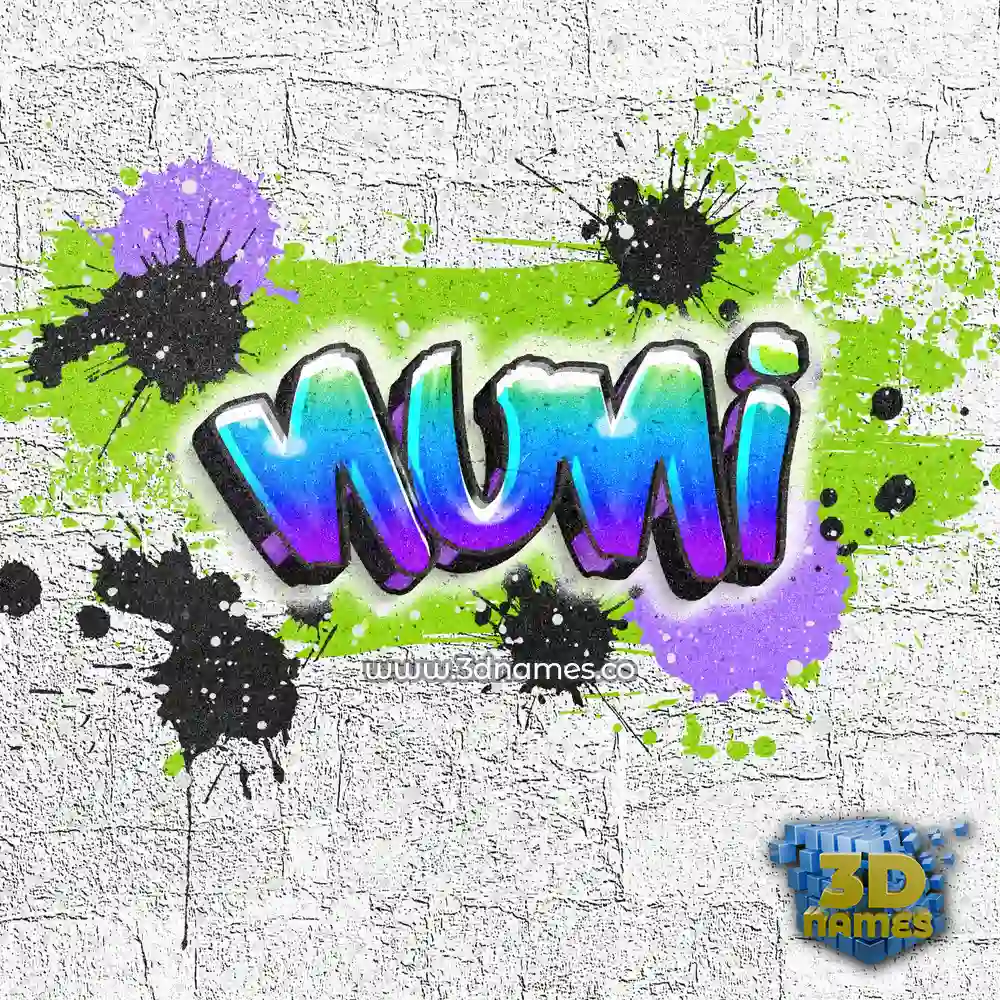 nuni in Graffiti Grunge style - 3D name wallpaper