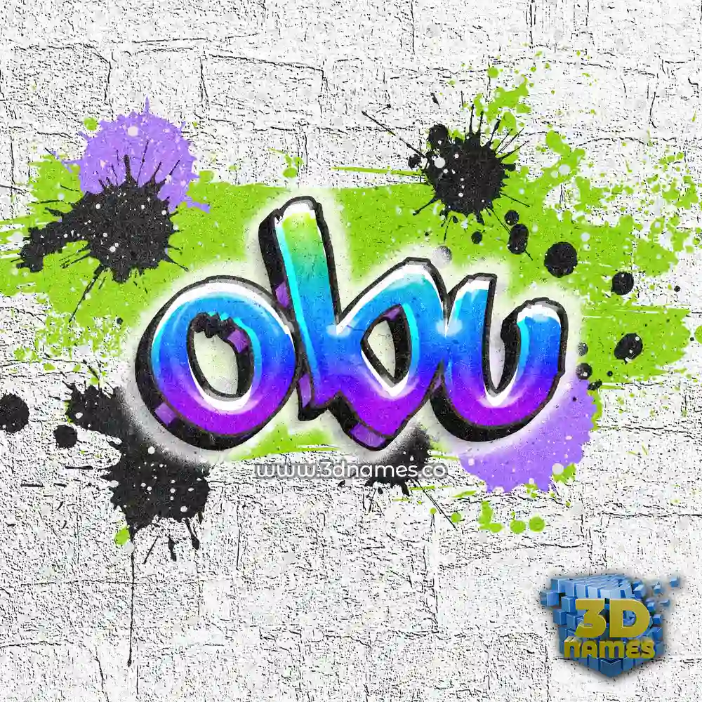 obu in Graffiti Grunge style - 3D name wallpaper