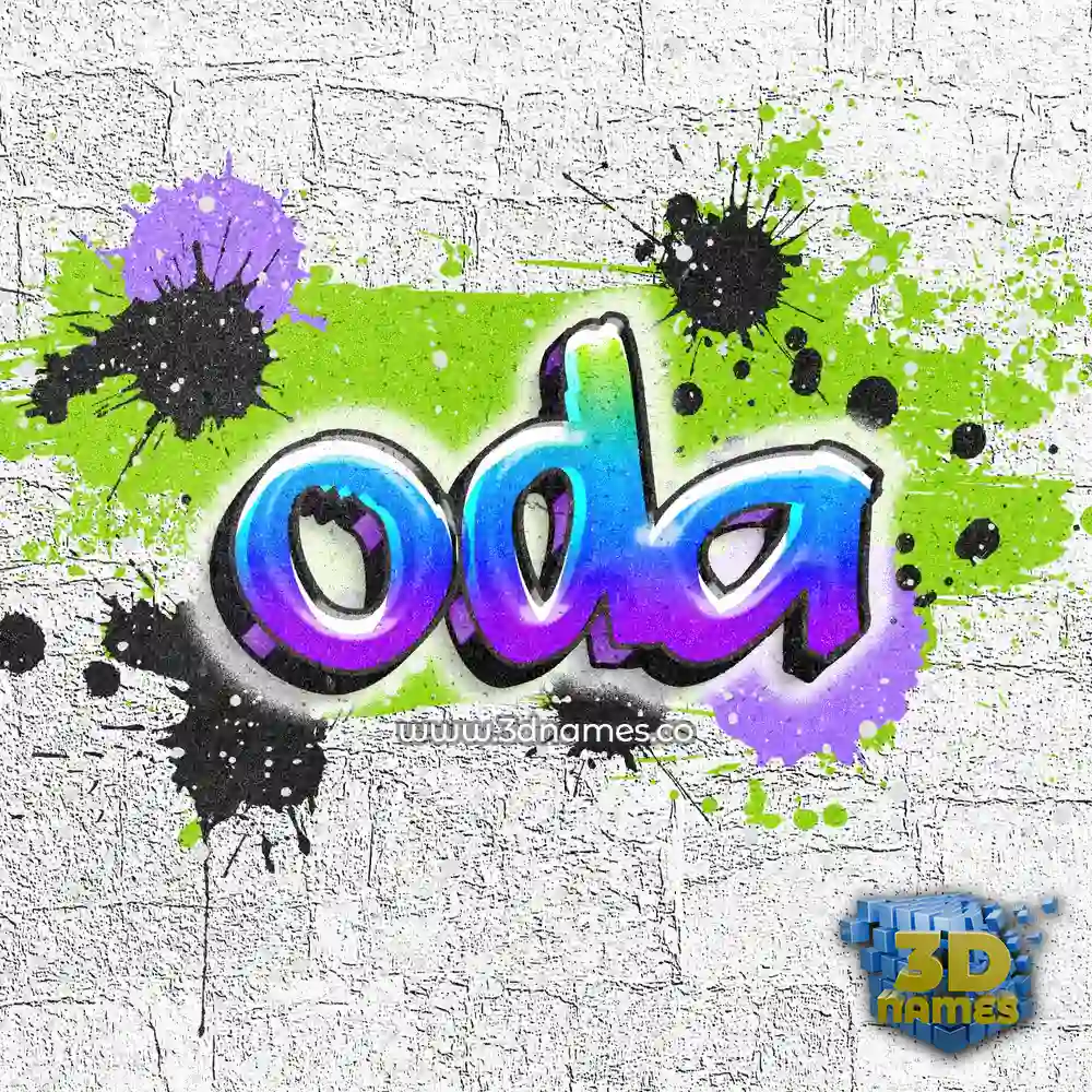 oda in Graffiti Grunge style - 3D name wallpaper