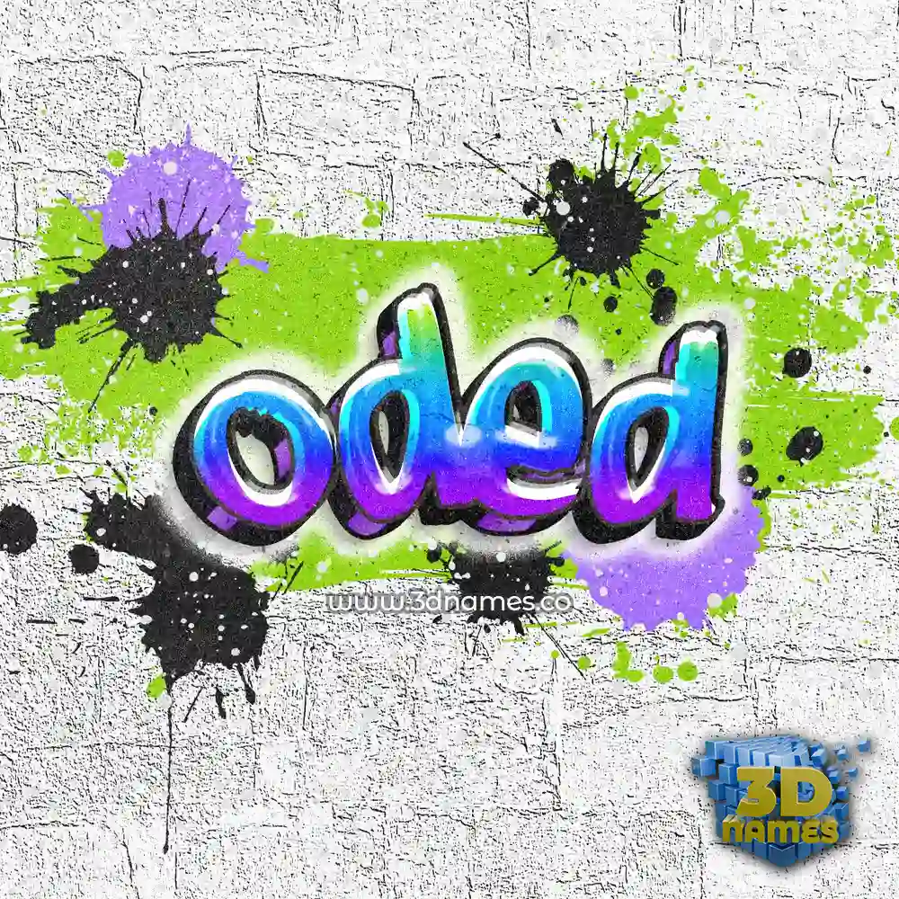 oded in Graffiti Grunge style - 3D name wallpaper