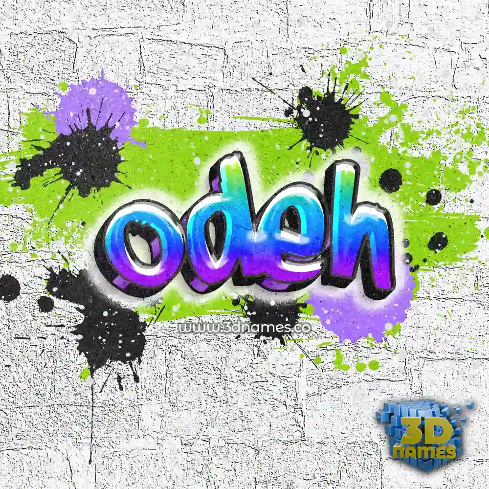 odeh in Graffiti Grunge style - 3D name wallpaper
