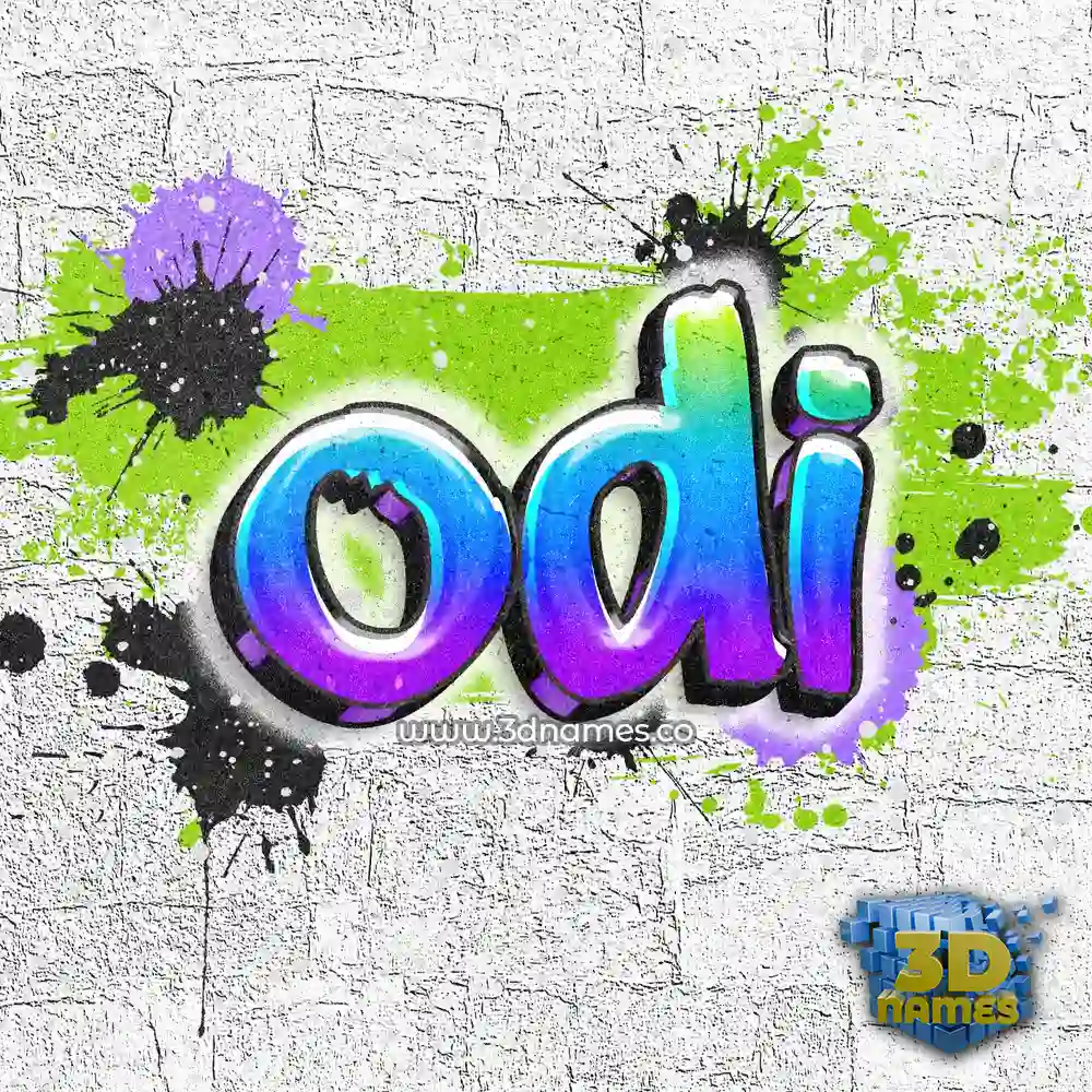 odi in Graffiti Grunge style - 3D name wallpaper