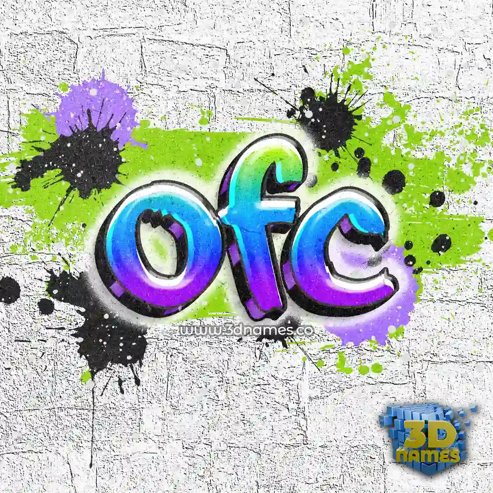 ofc in Graffiti Grunge style - 3D name wallpaper