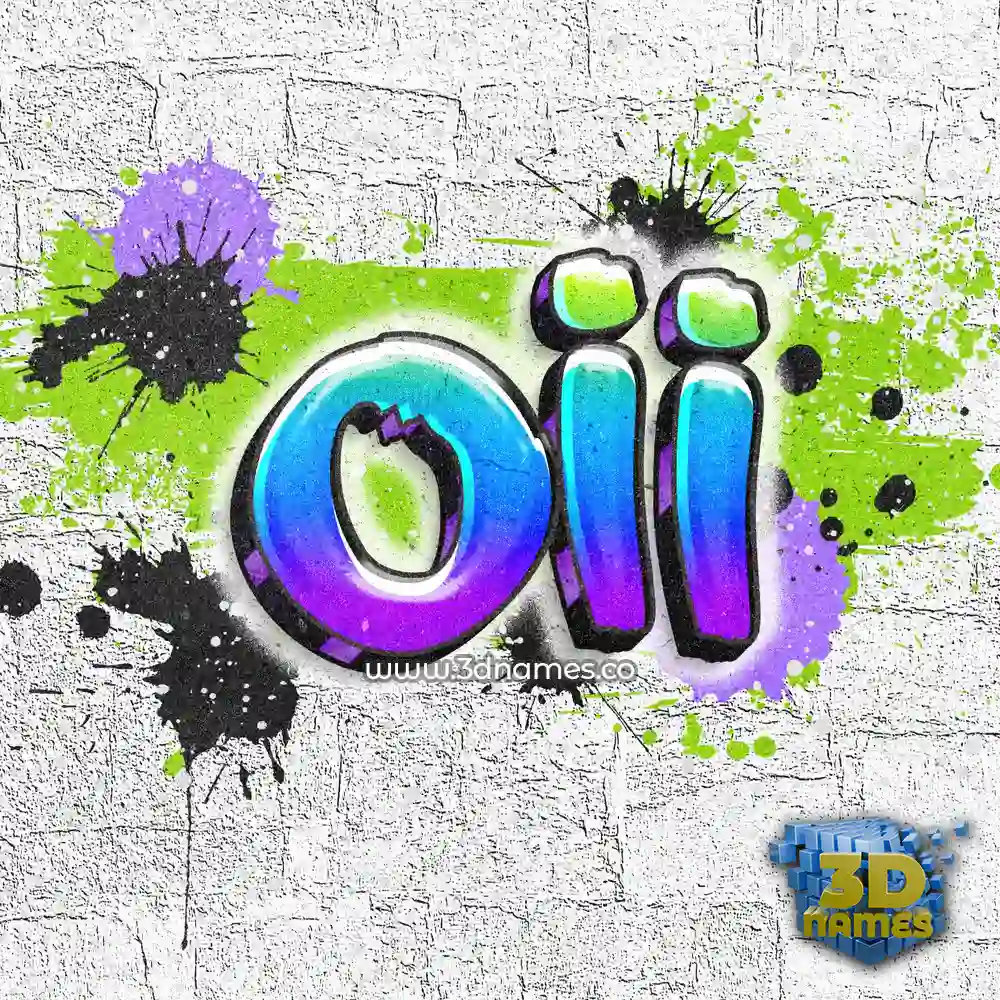 oii in Graffiti Grunge style - 3D name wallpaper