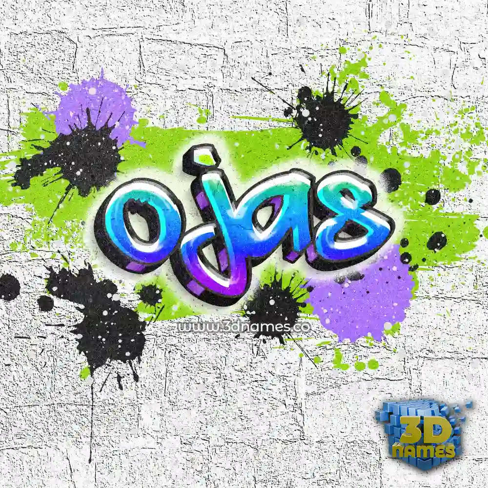 ojas in Graffiti Grunge style - 3D name wallpaper