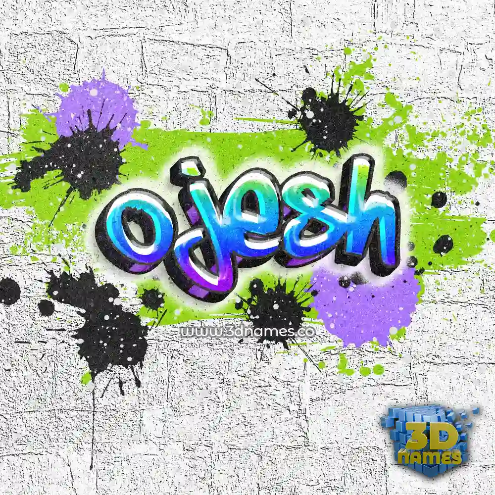 ojesh in Graffiti Grunge style - 3D name wallpaper