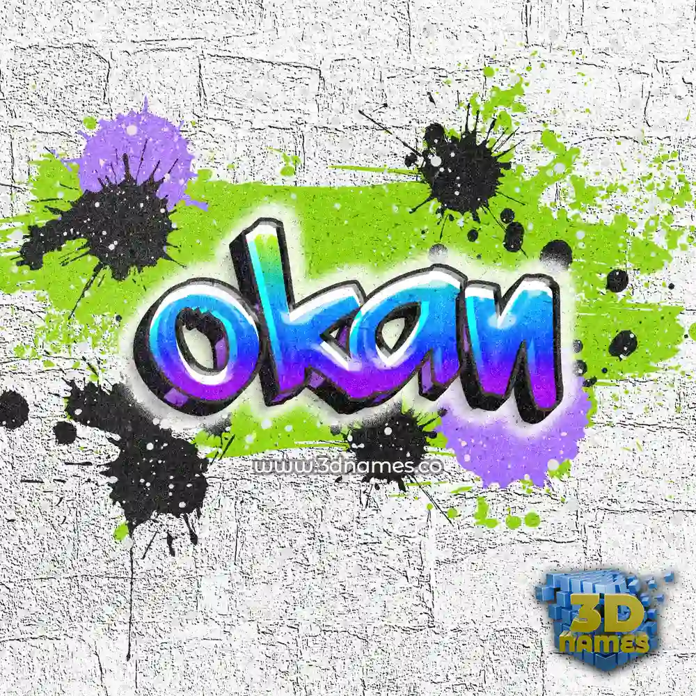 okan in Graffiti Grunge style - 3D name wallpaper