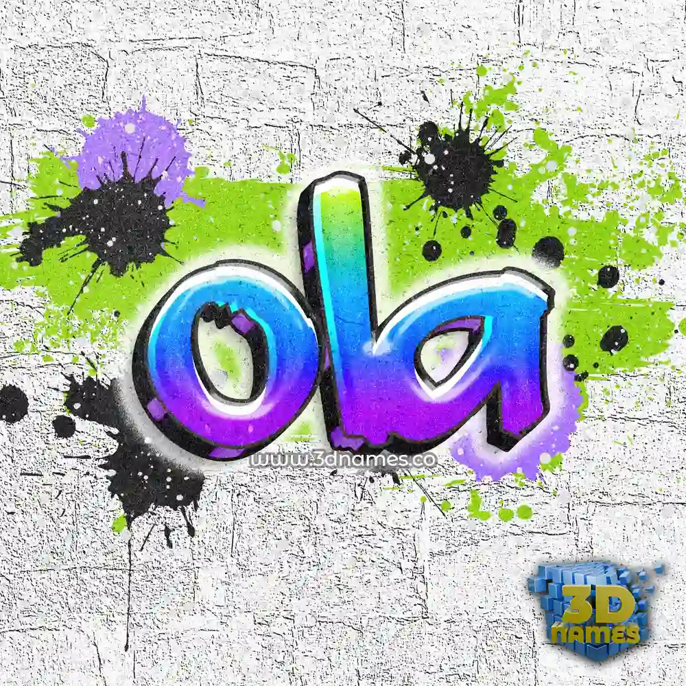 ola in Graffiti Grunge style - 3D name wallpaper