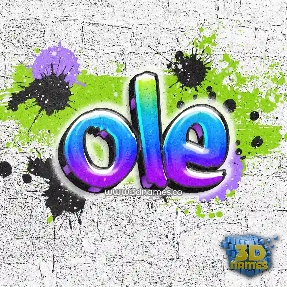 ole in Graffiti Grunge style - 3D name wallpaper