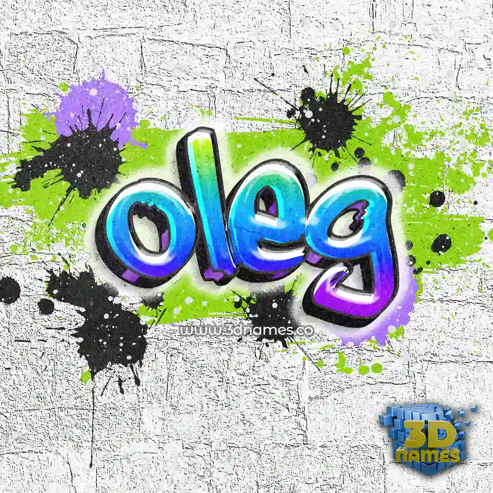 oleg in Graffiti Grunge style - 3D name wallpaper