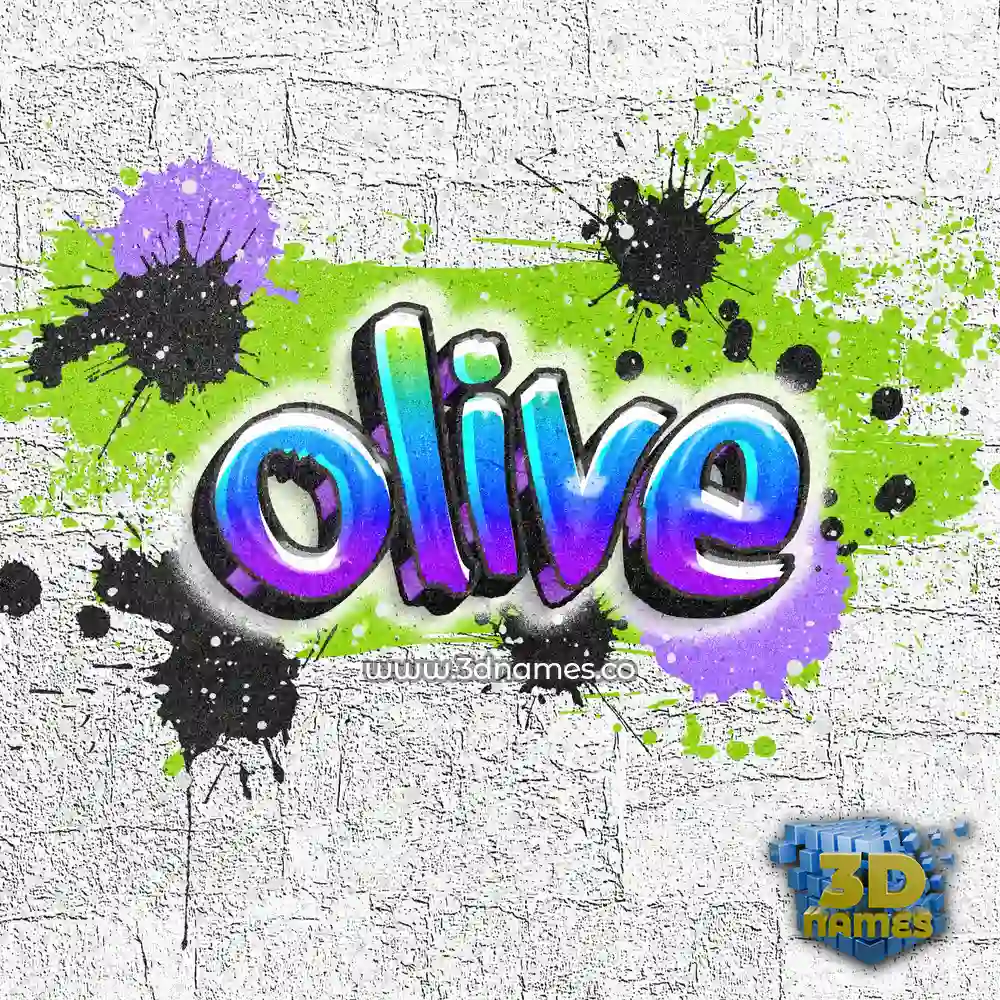 olive in Graffiti Grunge style - 3D name wallpaper