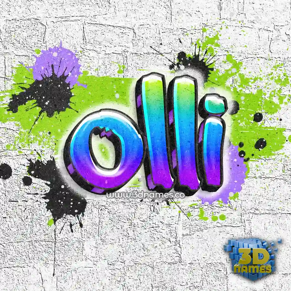 olli in Graffiti Grunge style - 3D name wallpaper