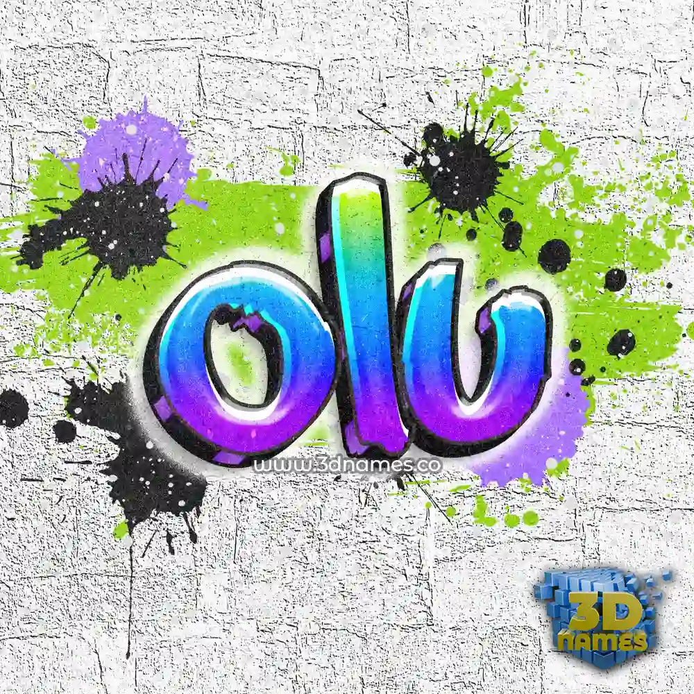 olu in Graffiti Grunge style - 3D name wallpaper