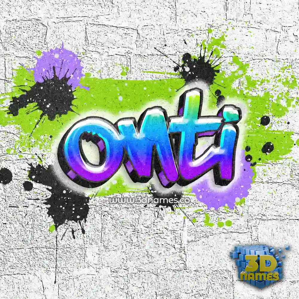 onti in Graffiti Grunge style - 3D name wallpaper