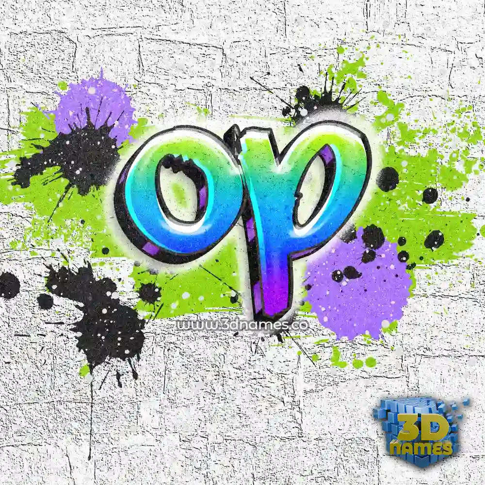 op in Graffiti Grunge style - 3D name wallpaper