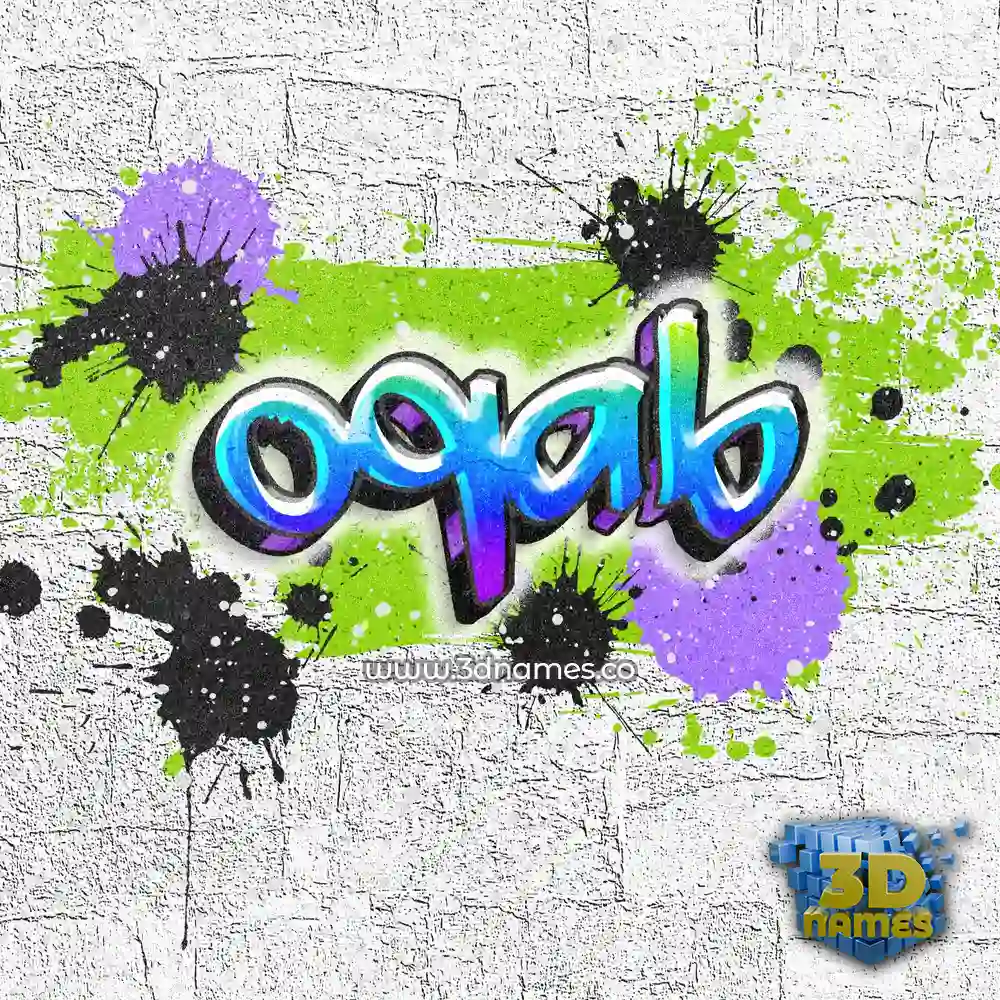 oqab in Graffiti Grunge style - 3D name wallpaper