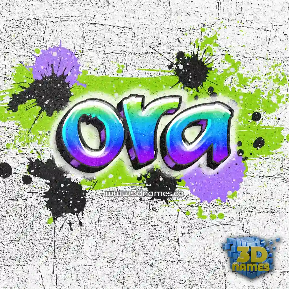 ora in Graffiti Grunge style - 3D name wallpaper