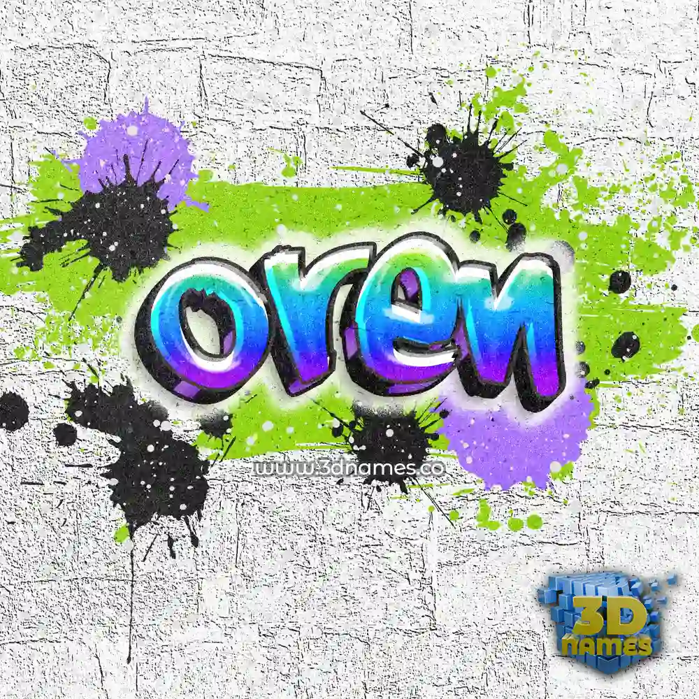 oren in Graffiti Grunge style - 3D name wallpaper