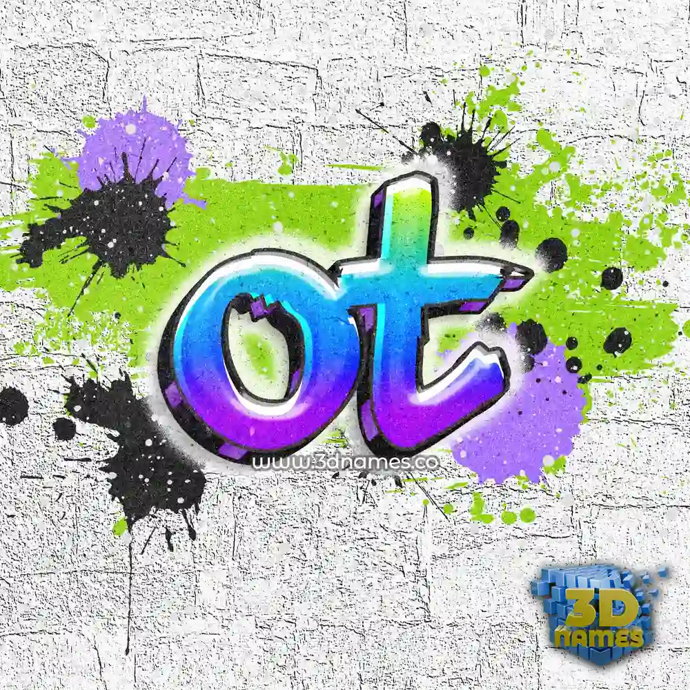 ot in Graffiti Grunge style - 3D name wallpaper