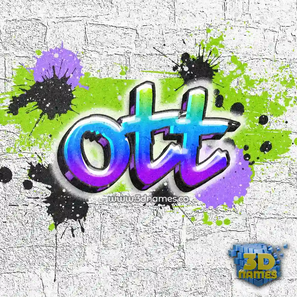 ott in Graffiti Grunge style - 3D name wallpaper