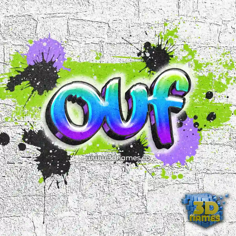 ouf in Graffiti Grunge style - 3D name wallpaper