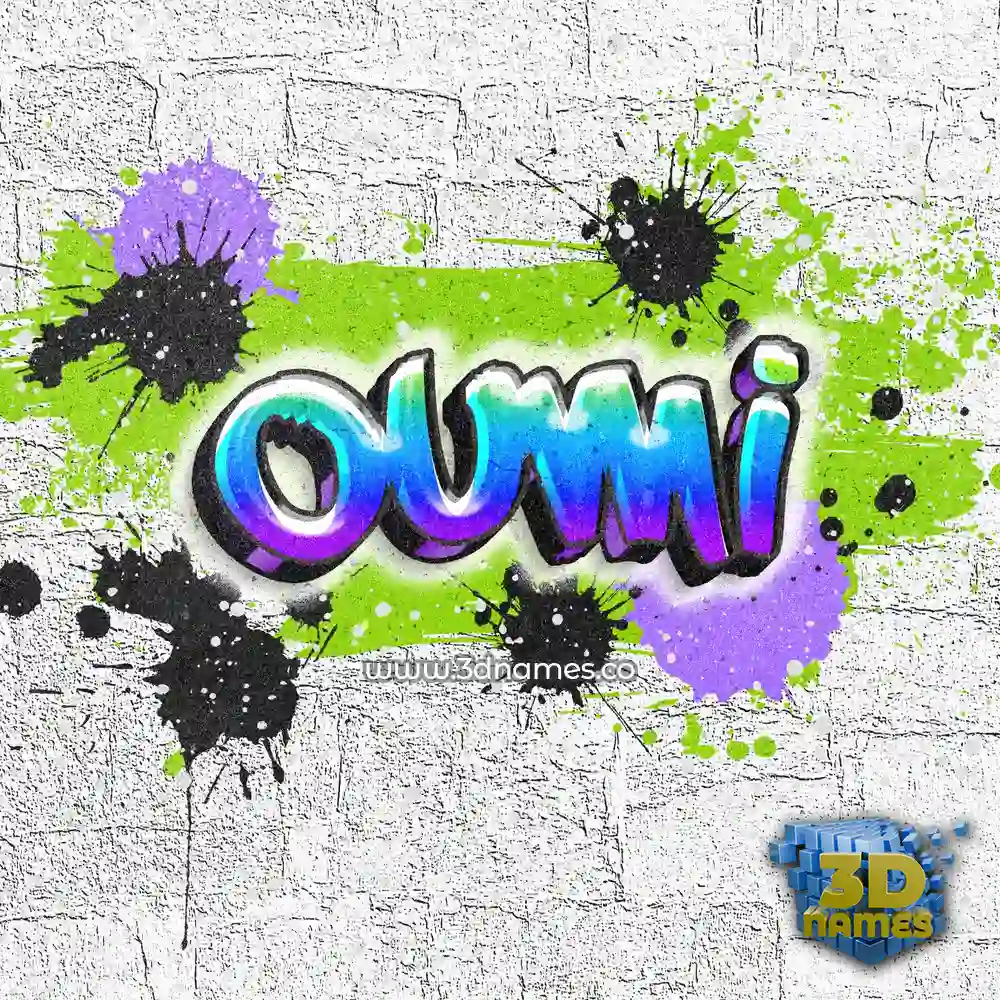 oumi in Graffiti Grunge style - 3D name wallpaper