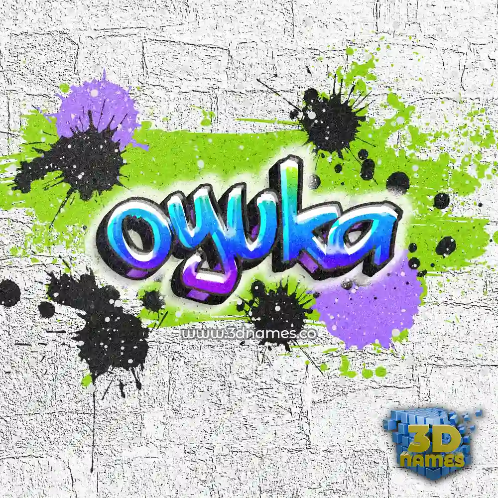 oyuka in Graffiti Grunge style - 3D name wallpaper