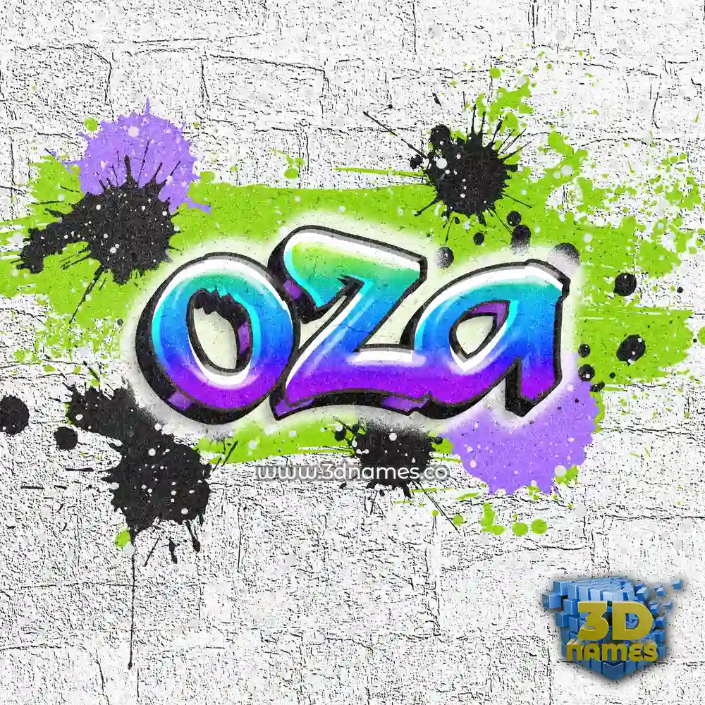 oza in Graffiti Grunge style - 3D name wallpaper