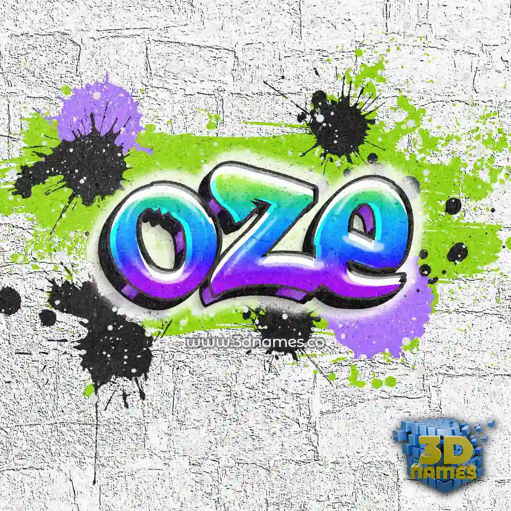 oze in Graffiti Grunge style - 3D name wallpaper