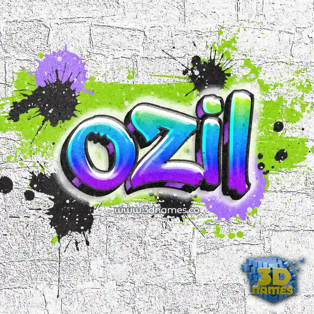 ozil in Graffiti Grunge style - 3D name wallpaper