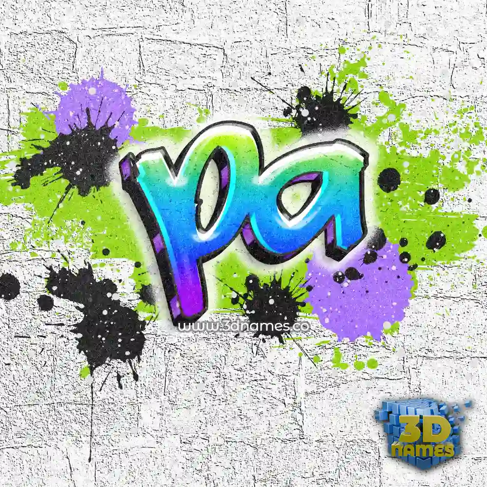 pa in Graffiti Grunge style - 3D name wallpaper