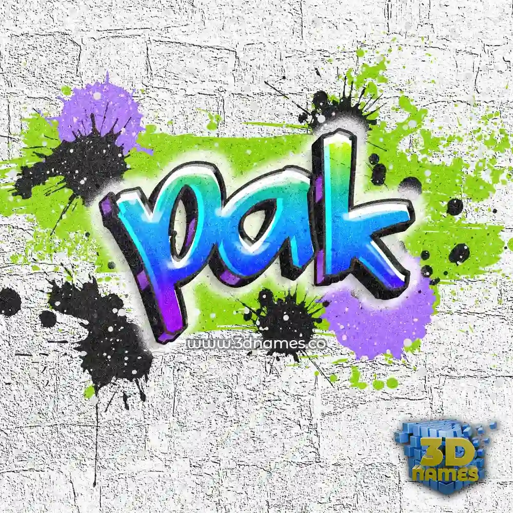 pak in Graffiti Grunge style - 3D name wallpaper