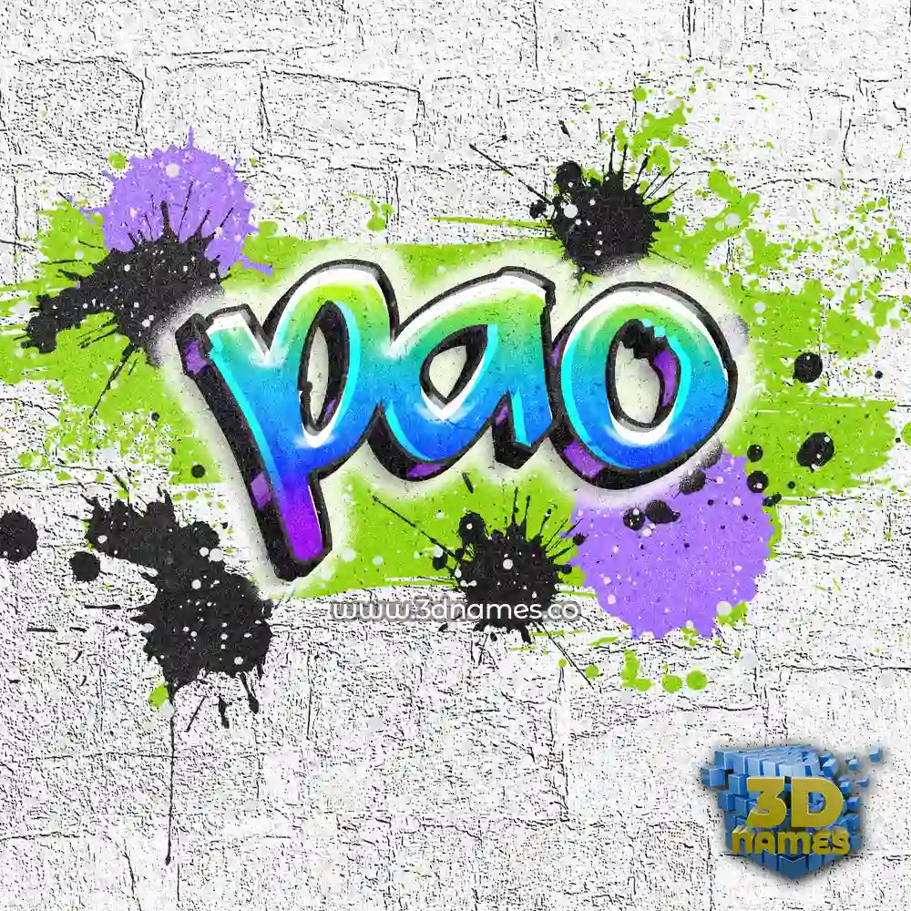 pao in Graffiti Grunge style - 3D name wallpaper