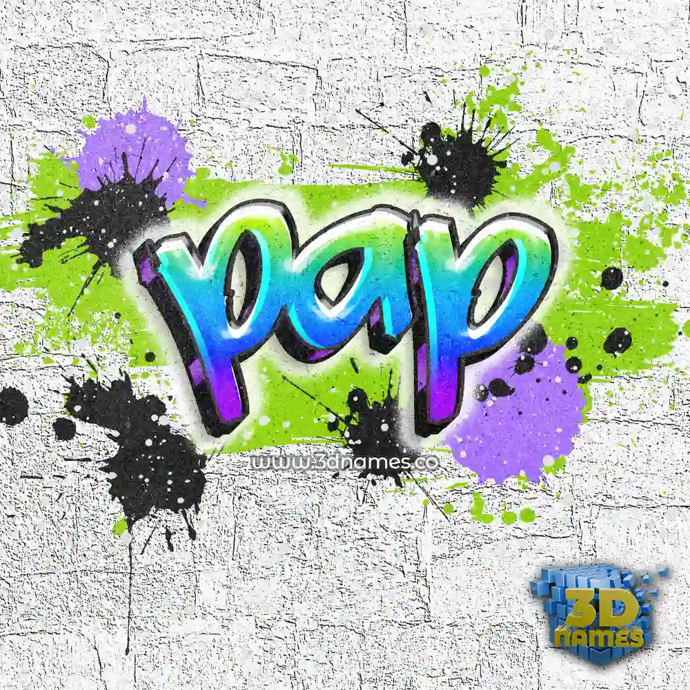 pap in Graffiti Grunge style - 3D name wallpaper