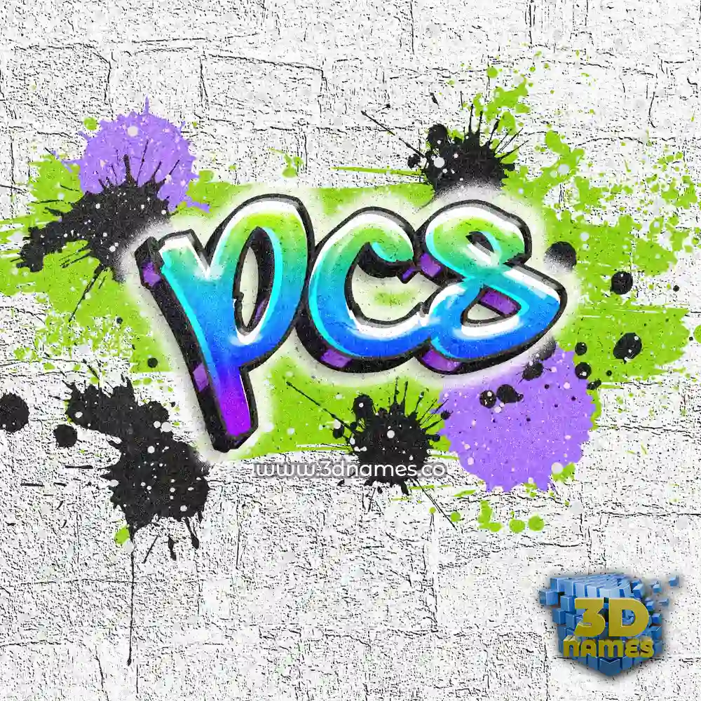 pcs in Graffiti Grunge style - 3D name wallpaper