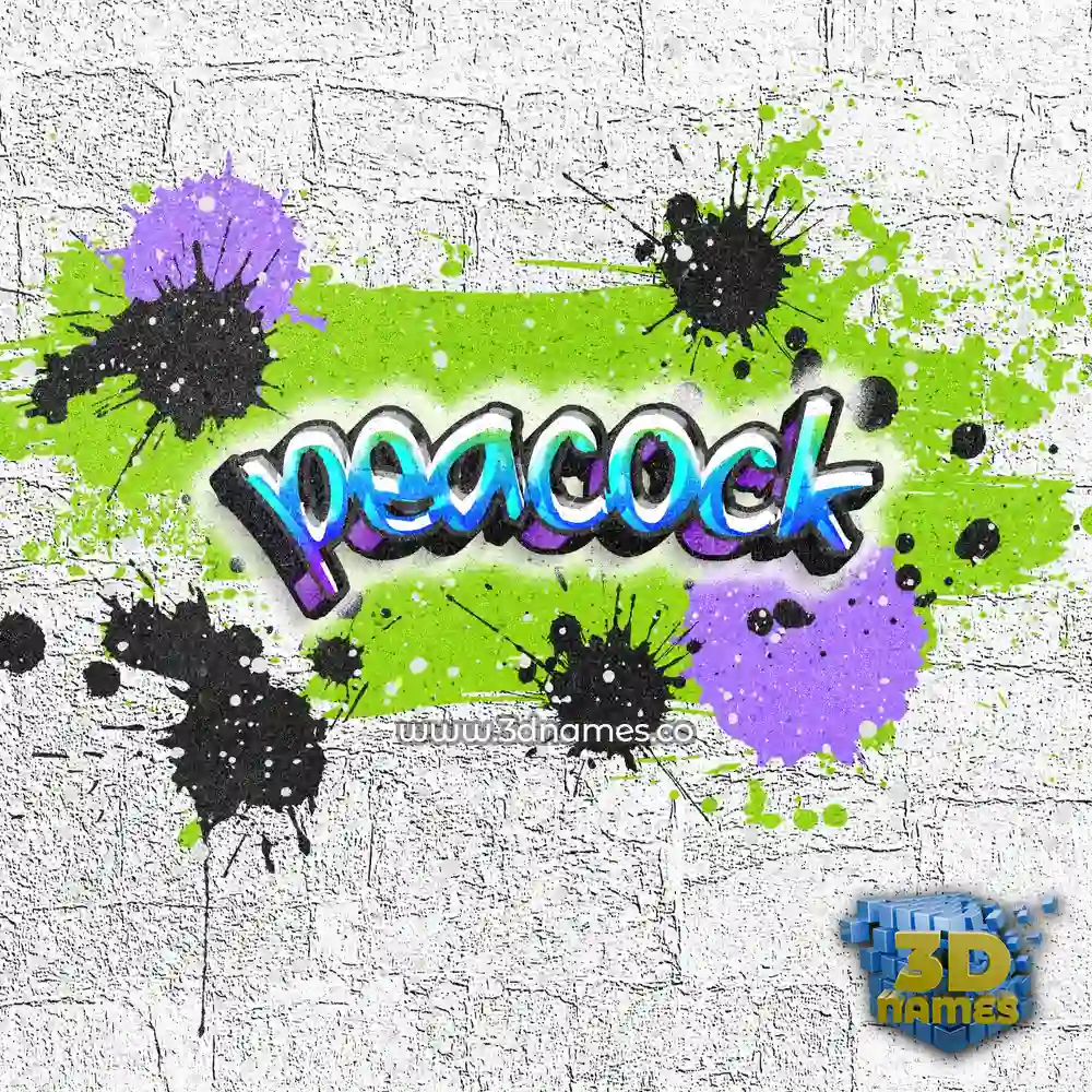 peacock in Graffiti Grunge style - 3D name wallpaper